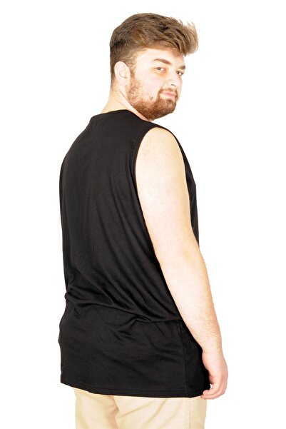 ModeXL Ανδρικό αμάνικο μπλουζάκι Mode Xl Oversize Απλό 20003 Μαύρο