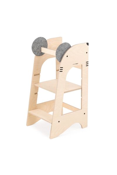 MAMATOYZ Ahşap Öğrenme Kulesi - Fare - Mouse Learning Tower - Doğal Ahşap