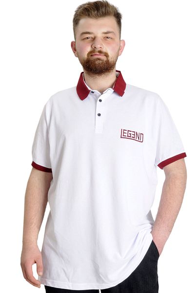 ModeXL Ανδρικό μπλουζάκι πόλο Mode Xl Plus Size Legend 23347 Λευκό