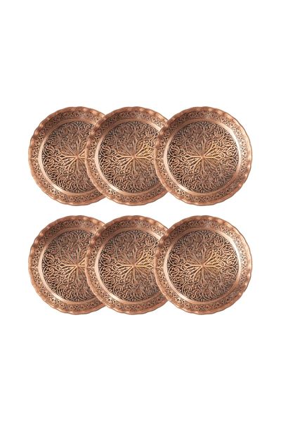 GABAALTI Gaziantep Copper Nuts Snack Bowl Set - 6 Pieces (14CM x 2.5CM)
