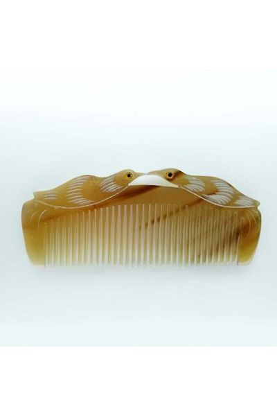 Yerli Natural Bone Comb Classic Bird Motif