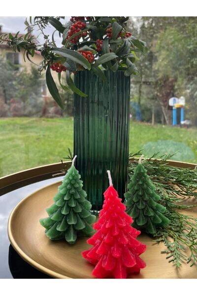 Sweet Candle Home BY NESE VE MAXİTRENDY MAĞAZASI ÜRÜNÜDÜR Çam Ağacı Mum Seti 3'lü - Kokulu