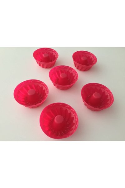 PİNK ROSE Bybirgül Red 18 Piece Silicone Mini Cake Mold, Muffin, Mold, Suitable for All Airfryers