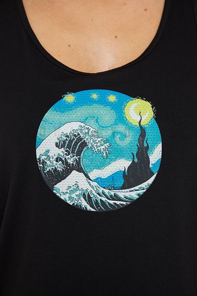 YÜKSEL IŞIK Sports Tank Top Black Front Printed