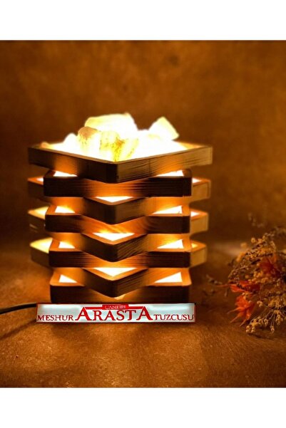 ARASTA TUZCUSU ÇANKIRI KAYA TUZU AHŞAP YILDIZ MODEL TUZ LAMBASI