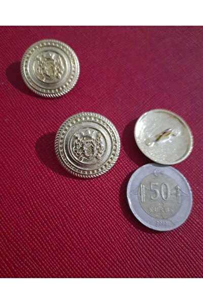 Beyna 2 Κίτρινα Μπλέιζερ Μπουφάν με Επικάλυψη - Μεταλλικό Κουμπί, 2,5 εκ., 1 Πακέτο 5 Τεμάχια