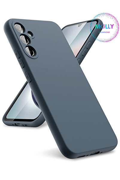 Molly Samsung Galaxy A24 İçin Kot Mavisi Liquid İçi Kadife Silikon Kılıf