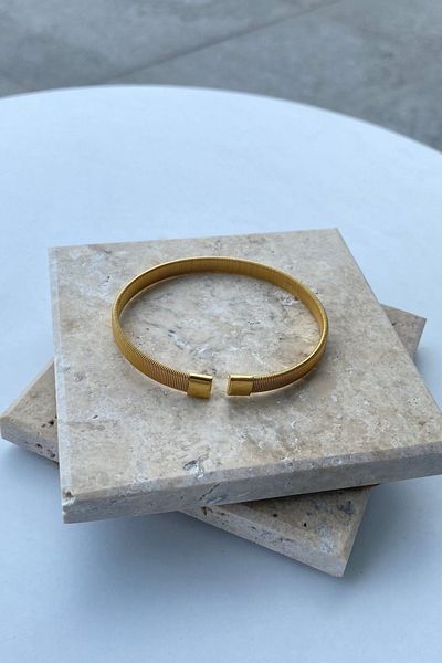 Jaida Moda Men's Gold Mesh Model Steel Bracelet