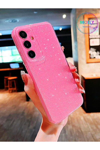 Molly Samsung Galaxy A35 İçin Pamuk Şeker Berry Simli Parlak Silikon Kılıf