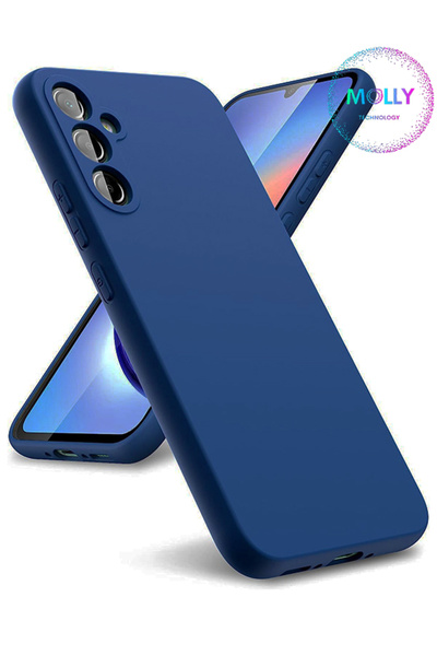 Molly Samsung Galaxy A24 İçin Lacivert Liquid İçi Kadife Silikon Kılıf