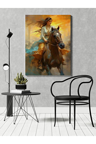 RUGSMODERN Kanvas Tablo At ve Güzel Kız Temalı Tablo