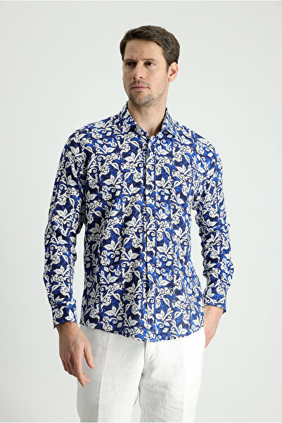 Kiğılı Cămașă din bumbac imprimată cu mânecă lungă, slim fit