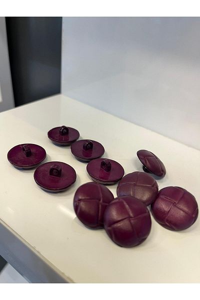 Taşkın Aksesuar 15 Purple Buttons with Handles - 2.1cm Plastic Accessory Ornamental Pillow Seat and Cardigan Decor