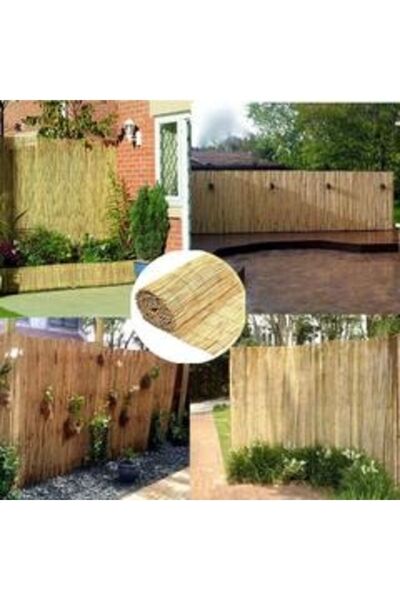 tunalar 1 Metre X 6 Metre Bambu Kamış Hasır Bahçe Çiti Gölgelik Balkon Çiti