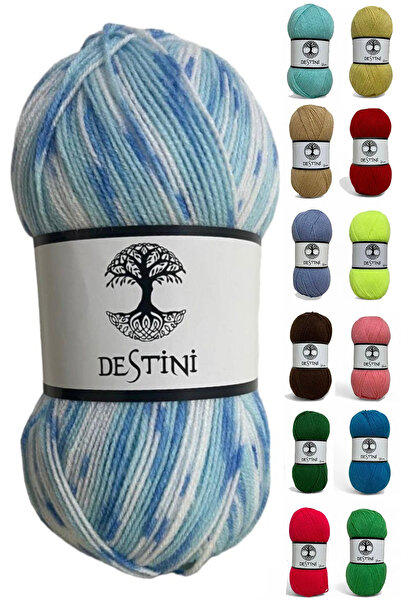 destini 5 adet Bebe Yünü El Örgü İpi Hırka, Kazak, Atkı, Bere 100 Gr 300 Metr...