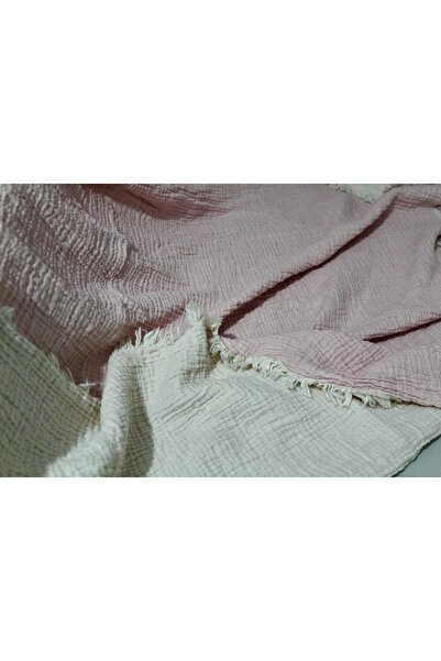 4 Kat Muslin Çocuk / Bebek Battaniyesi 120 X 120 4 Kenarı Saçaklı