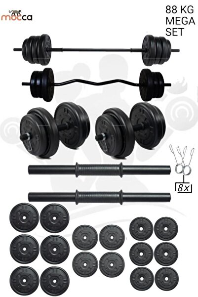 Mocca Style 88 Kg Z-barlı Megaset Halter Seti Ve Dambıl Seti ,ağırlık Seti, Fitnes
