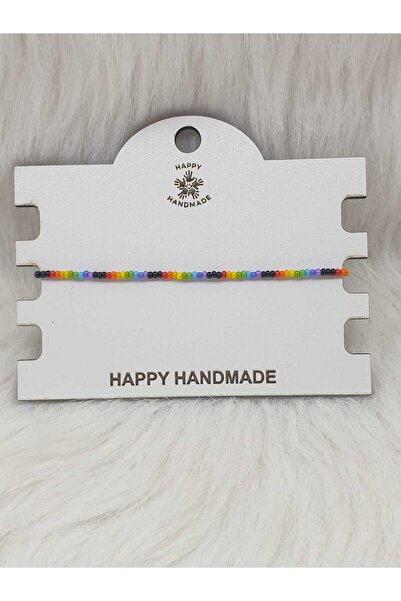 HAPPY HANDMADE 18cm Unisex Rainbow Bracelet Handmade Gift Jewelry