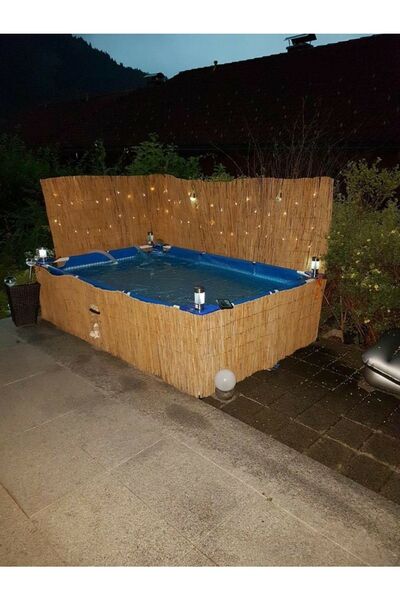 tunalar 1,50 Metre X 3 Metre Doğal Kamış Hasır Balkon Çiti