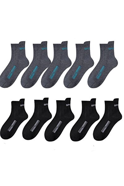 çorapmanya 10 Çift Erkek Yüksek Kalite Pamuk Spor Çorap