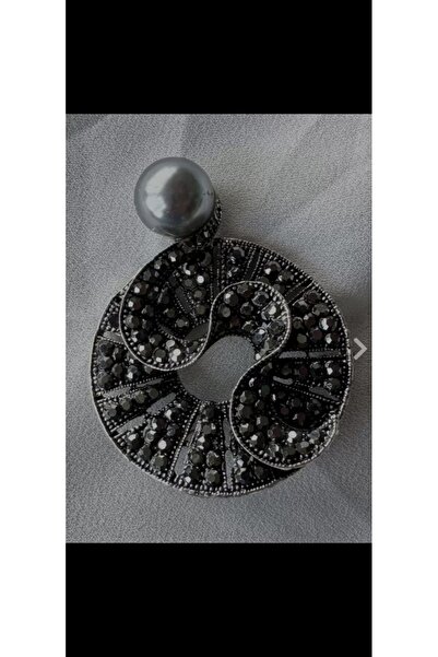 Aylish Bijuteri GÜMÜŞ YUVARLAK TAŞLI İNCİLİ BROŞ