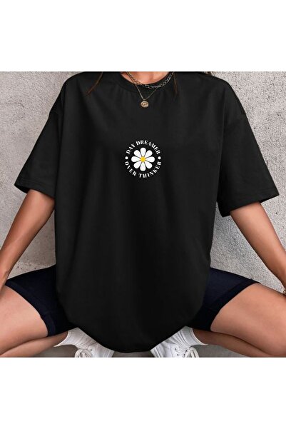 Boi Daisy Dreamer Printed Γυναικείο μπλουζάκι Oversize - Loose Cut and Over T...