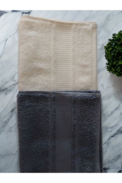 Özdilek Біло-сірий комплект з 2 предметів - рушник для рук і обличчя