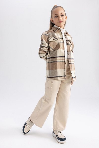 DeFacto Long Sleeve Flannel Girl's Shirt - V4131A623AU