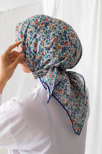 Silk Home Μαλακό βαμβακερό κασκόλ με μοτίβο γαρύφαλλου