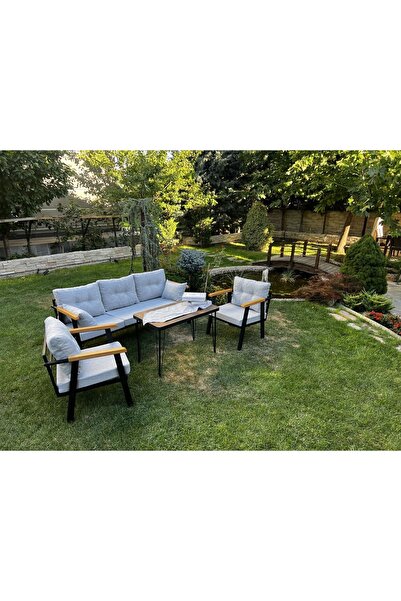 Kırlenta ERCİYES 3+1+1+MASA GRİ BAHÇE TAKIMI BAHÇE MOBİLYASI