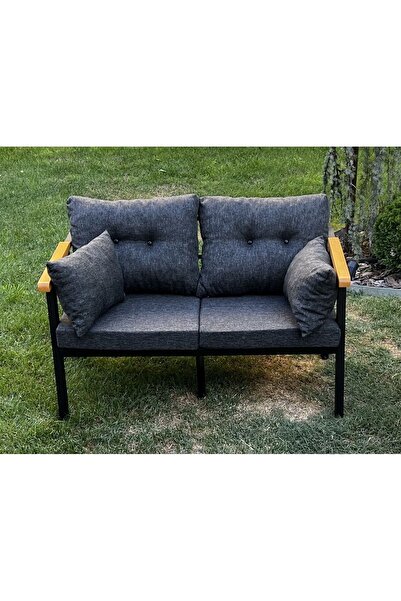Kırlenta ERCİYES İKİLİ KOLTUK ANTRASİT BAHÇE TAKIMI BAHÇE MOBİLYASI