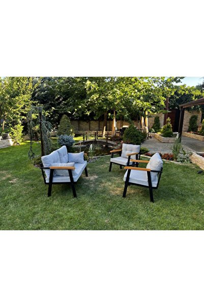 Kırlenta ERCİYES 2+1+1 GRİ BAHÇE TAKIMI BAHÇE MOBİLYASI
