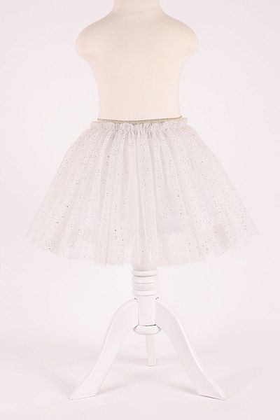 Minia Concept Kids Girl's Ecru Tulle Skirt - Creamy Foil Printed