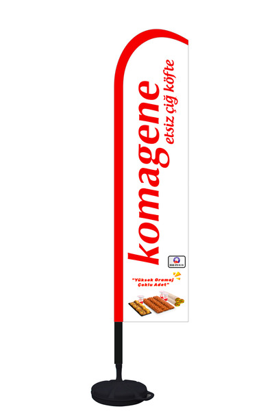 ÇELİKONLİNE Komagene Çiğ Köfte Yelken Bayrak (75x400cm)