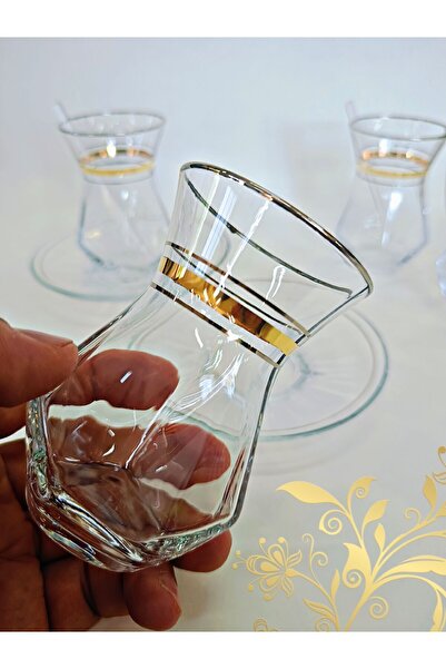 SAMSA 0Rjinal Gilded Platinum Line Patterned Model 6-Person Tea Set