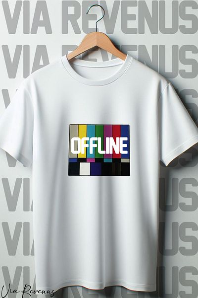 Vordevia Λευκό μπλουζάκι με λαιμόκοψη Oversize - OFFLINE Printed