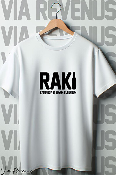 Vordevia Raki - Tricou alb supradimensionat, cu gât crew, imprimat - Găsești ...