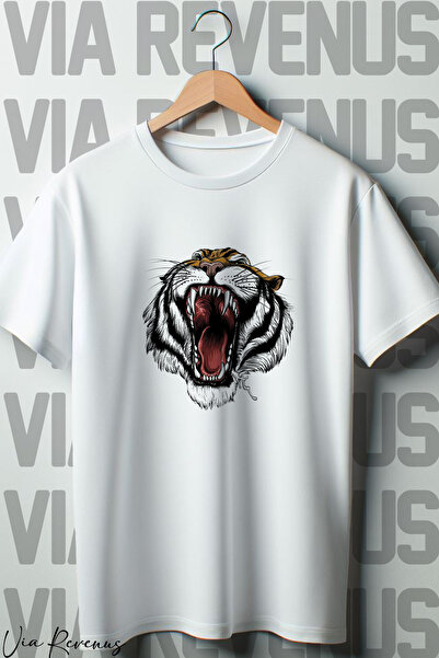 Vordevia Beli Oversize kroj T-shirt - Kaplan Štampano, okrugla kragna