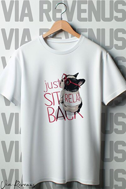 Vordevia Samo se opusti Štampano - Oversize kroj bela T-shirt, široka kroja, ...