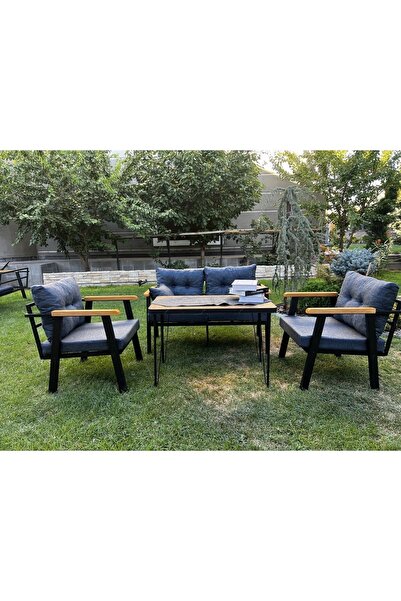 Kırlenta ERCİYES 2+1+1+MASA MAVİ (MİDHNİGHT) BAHÇE TAKIMI BAHÇE MOBİLYASI