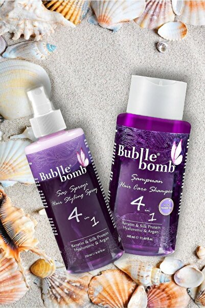 BUBBLEBOMB Sülfatsız Parabensiz Şampuan 340ml Ve Saç Bakım Suyu 250ml Seti