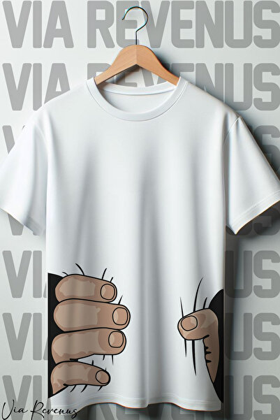 Vordevia Bela Oversize kroj T-shirt - Bočne ručke Štampano, okrugla kragna