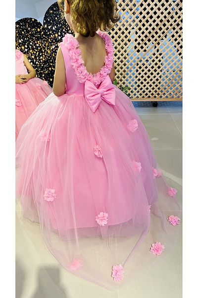 İkrabutikbursa Girl's Pink Floral Dress