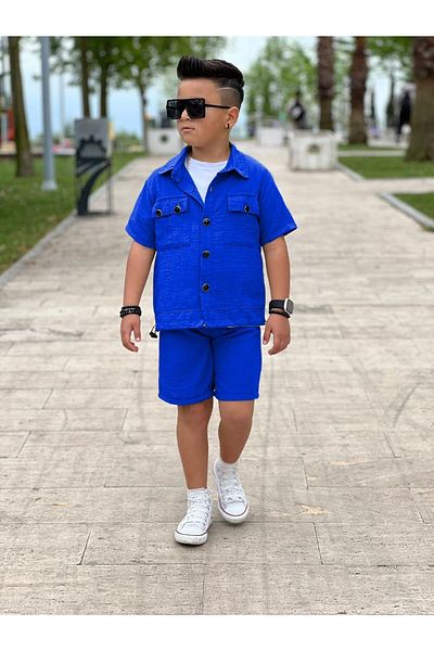 KiddyBO Linen 3-Piece Set - Shirt and Shorts Set