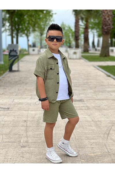KiddyBO KiddyBO 3-Piece Linen Shirt and Shorts Set