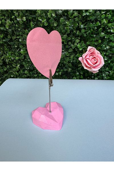 Mithbox Pink Crystal Heart Photo Holder Note Holder