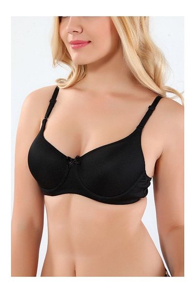 Yeni İnci Black Underwire Minimizer Bra - Women's Gathering Underwear