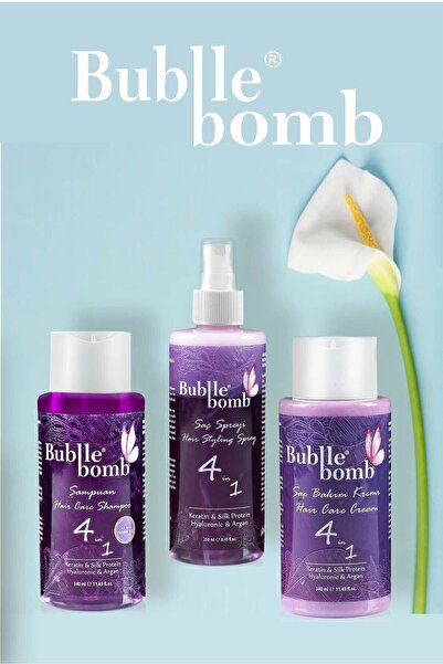 BUBBLEBOMB Parabensiz Sülfatsız Saç Bakım Seti 3'lü