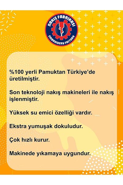 Nakış Fabrikası Κέντημα λεμόνι κεντημένο 30x50 Μέγεθος - 100% βαμβάκι, πετσέτα προσώπου