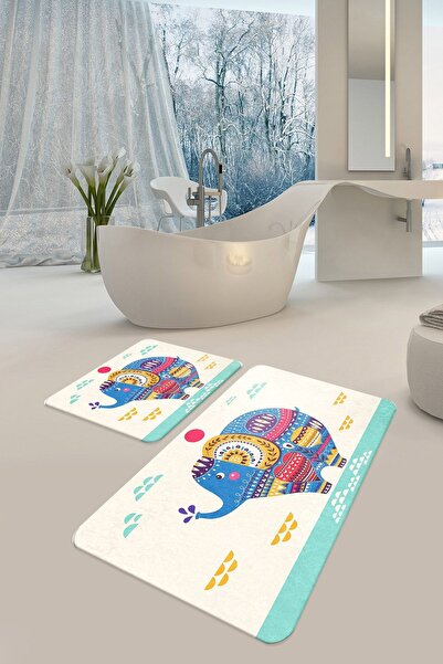 aymira home مجموعة مطبوعة رقمية مزخرفة مكونة من 2 طقم مرحاض بقاعدة غير قابلة ...